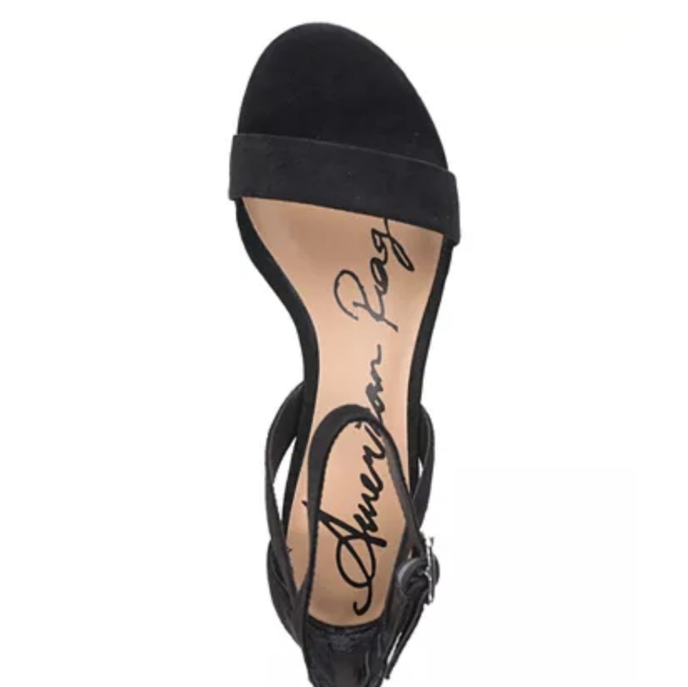 ONE LEFT!!! Black Wedge Sandals - American Rag - Picture 4 of 4